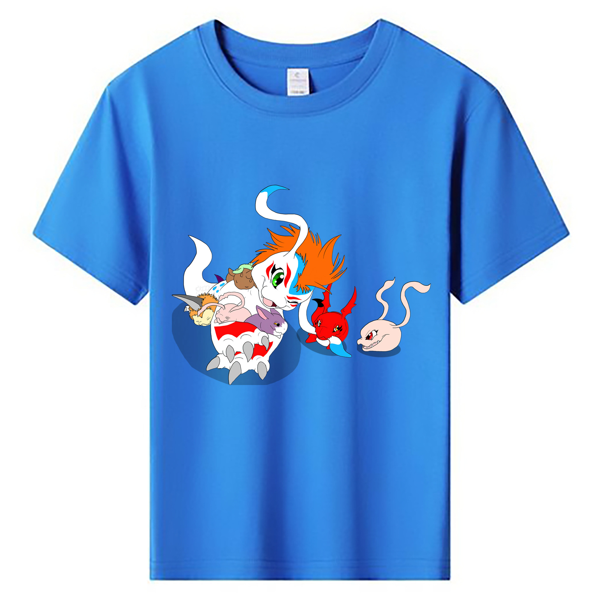 （画像用） Digimon デジタルモンスター/デジモン 綿100％キッズTシャツ（フロントプリント）
